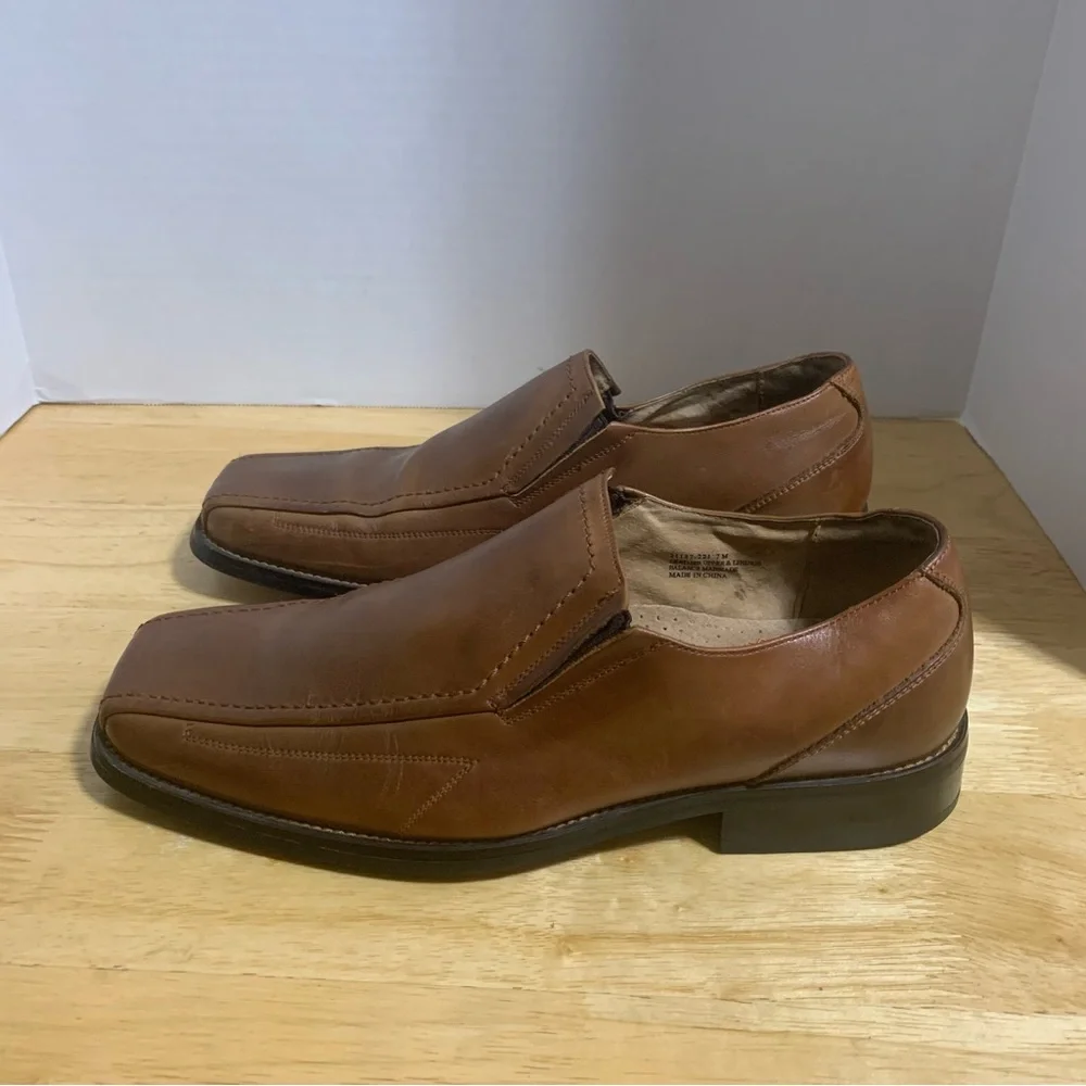 Stacy Adams Loafers Men's 7M Brown Leather Slip On‎ Dress Shoe